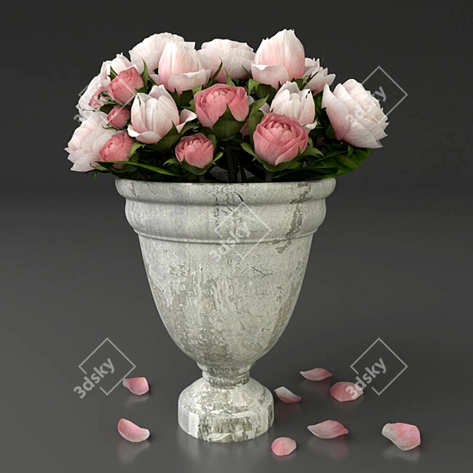 Elegant Rose Bouquet 3D model image 1