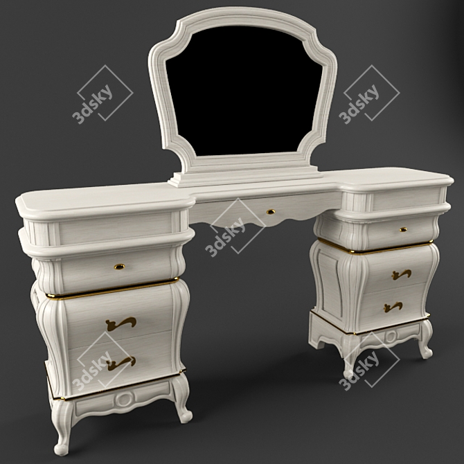 Italian Vanity Set: Elegant Dressing Table 3D model image 1