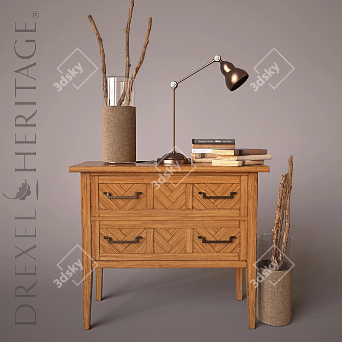  Herringbone Night Stand 3D model image 1