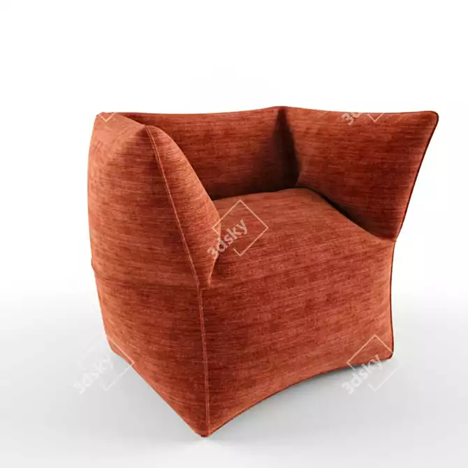 Cozy Linen Armchair 3D model image 1