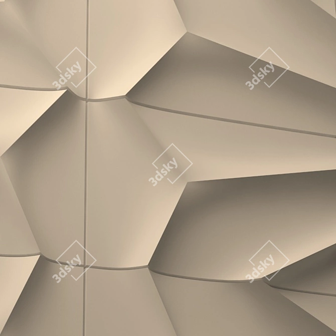 Elegant Wall Panel Design 3D model image 1