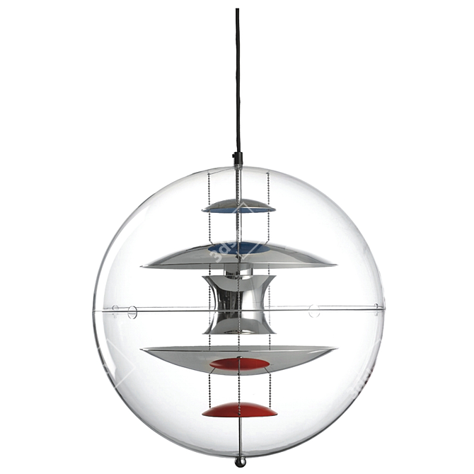 Elegant VP Globe Pendant Light 3D model image 1