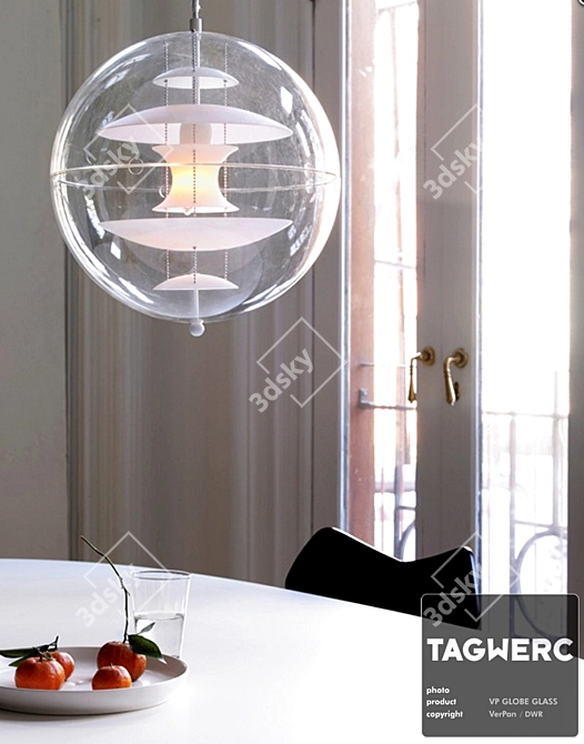 Elegant VP Globe Pendant Light 3D model image 2