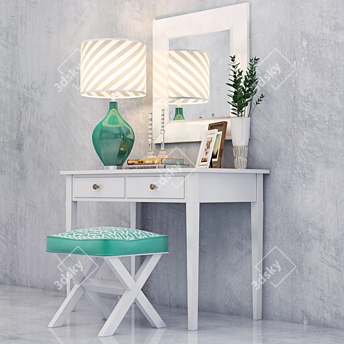 Elegant Vanity Set: Dressing Table 3D model image 2