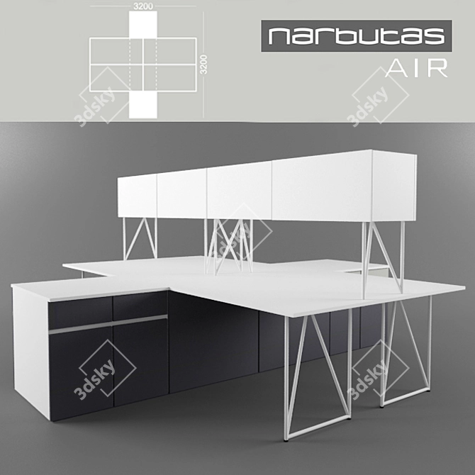 Modern Office Table 3D model image 1