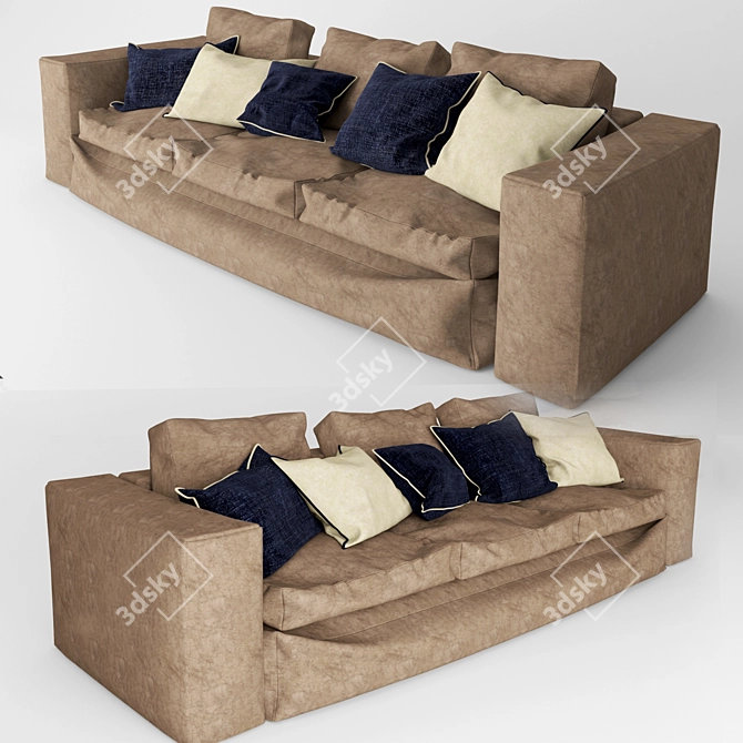 Cozy Cushion Sofa 3D model image 1