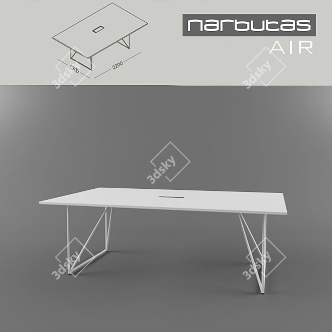 Modern Style Office Conference Table 3D model image 1