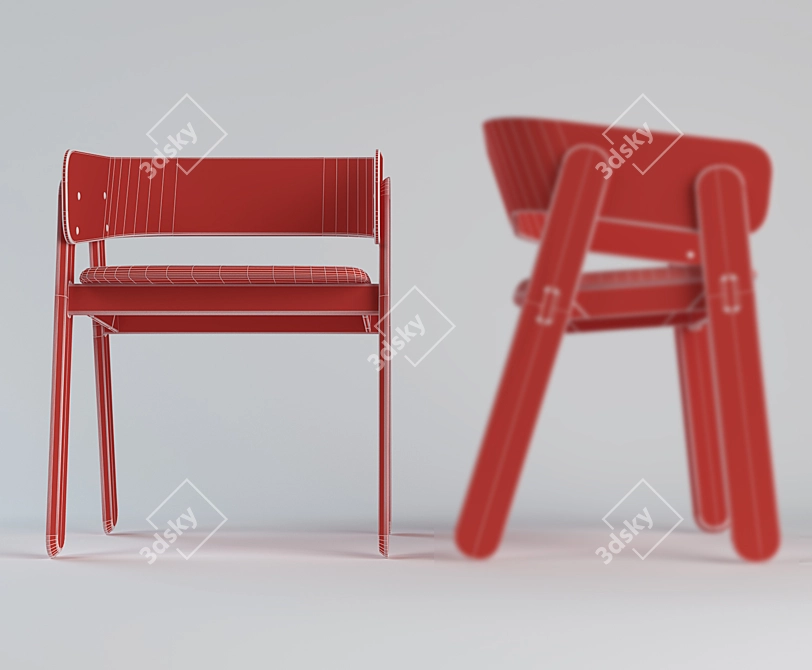 Modern and Elegant Chairs: Polo Capdell by Yonoh 3D model image 3