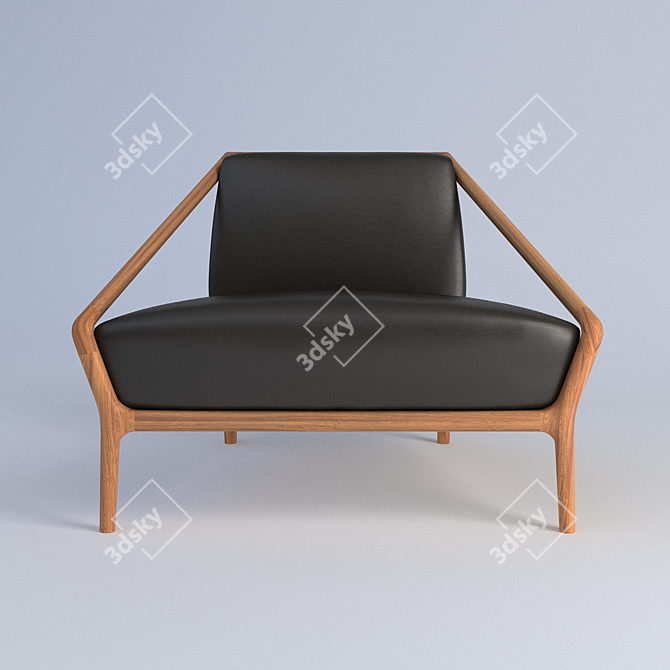 Italian Design Chair by Ceccotti 3D model image 3