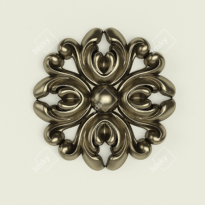 Elegant Stucco Rosette 3D model image 1