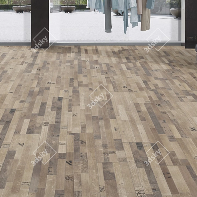 Krono Xonic R028 & R029 Parquet: Authentic Flanders Oak 3D model image 2