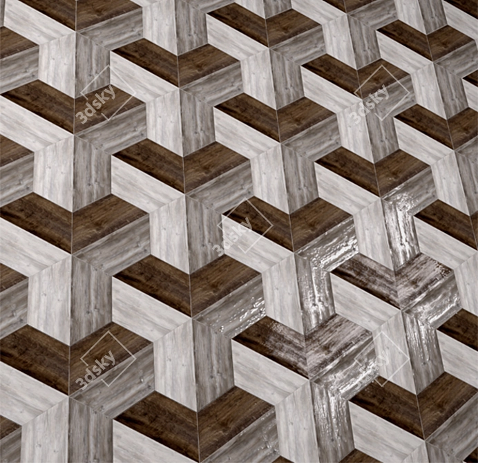 High-Resolution Textured Parker Parquet 3D model image 1