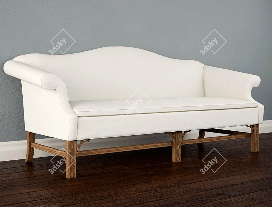 Elegant Chippendale Sofa in Classic Design 3D model image 1