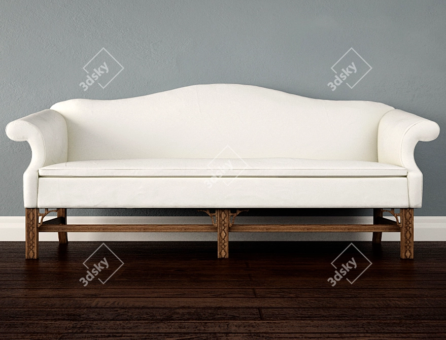 Elegant Chippendale Sofa in Classic Design 3D model image 2