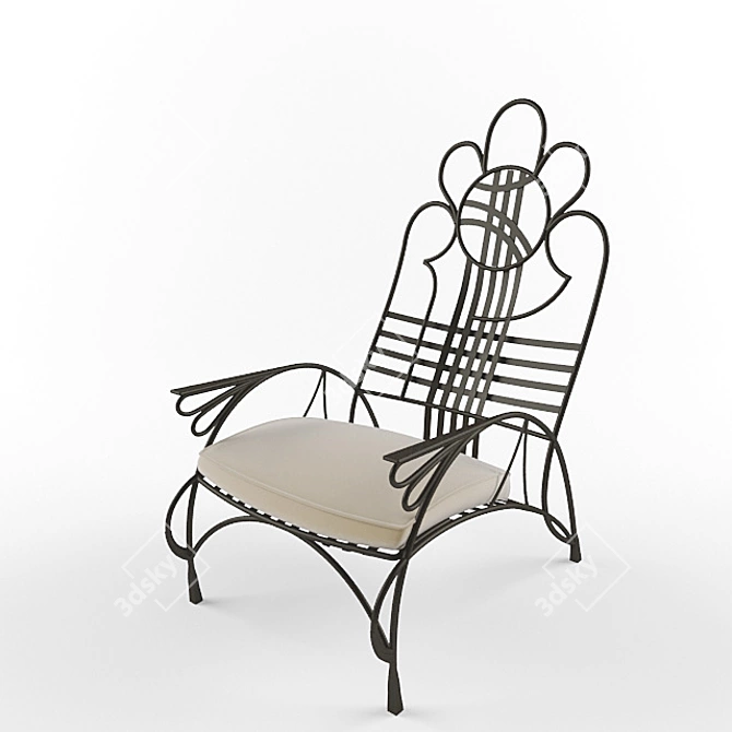 Wrought Iron Chair 3D model image 1