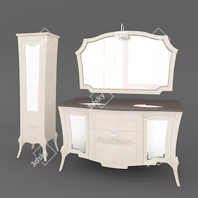 Elegant Eurodesign Garden Vanity 3D model image 1