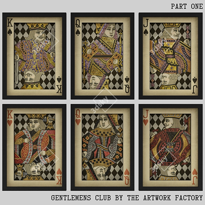 Gentlemen's Club Artwork Set 3D model image 1