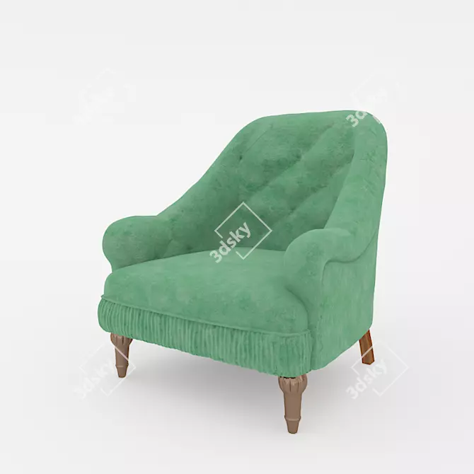 Classic Viola Armchair 3D model image 1