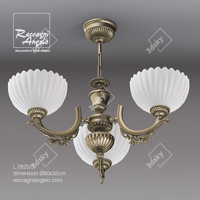 Reccagni Angelo Contemporary Chandelier - L2825/3 3D model image 1