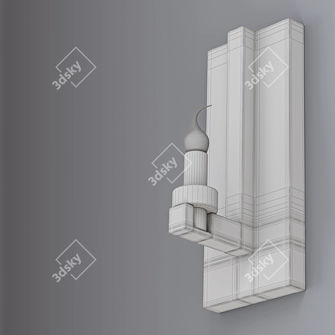 Contemporary Phantom Sconce: Polished Nickel, Choice of Shade 3D model image 2