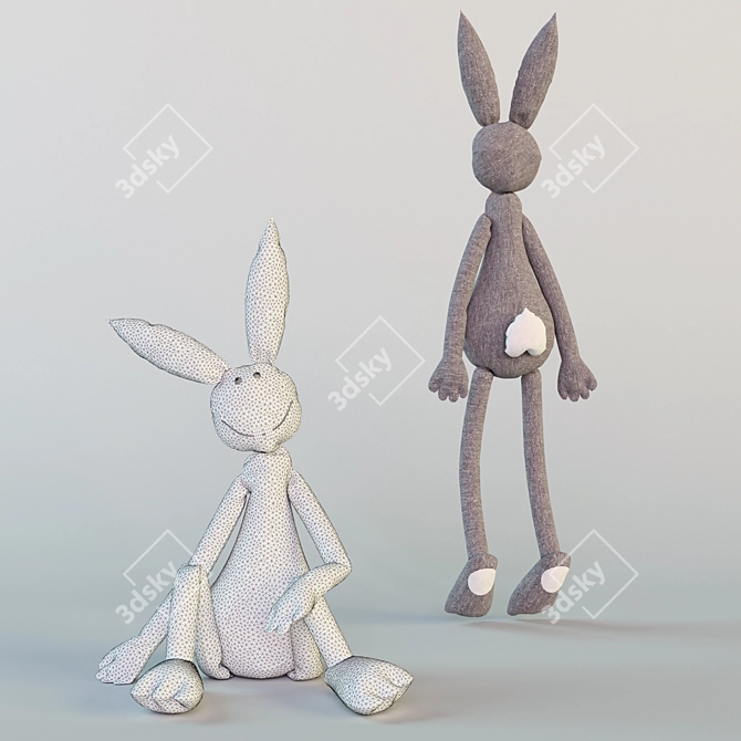 Title: Double the Fun with Rabbit Toys 3D model image 2