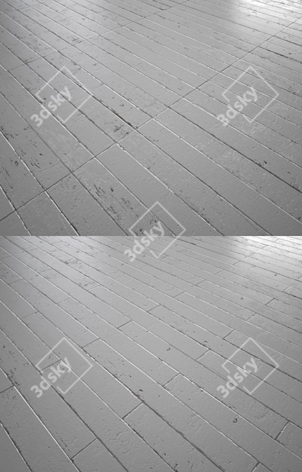 Vintage White Painted Wood Flooring - MultiTexture 3D model image 3