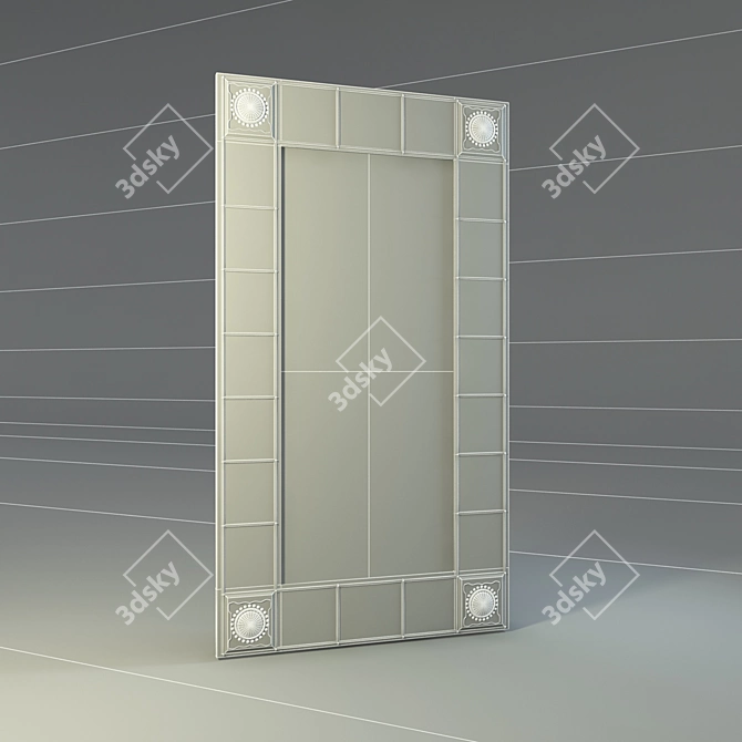 Oriental Texture Glass Mirror 3D model image 2