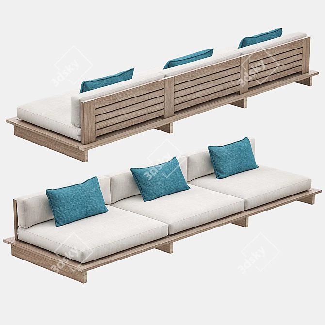 Luxury RH Maldives Collection: Sofa, Lounge Chair, Coffee Table & Side Table 3D model image 7