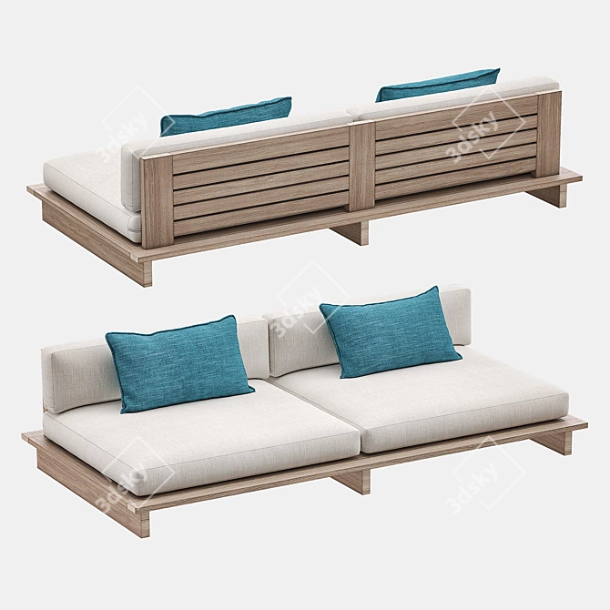 Luxury RH Maldives Collection: Sofa, Lounge Chair, Coffee Table & Side Table 3D model image 8