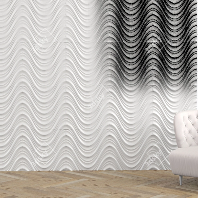 WaveWall 3D - Distinctive Wall Design 3D model image 1