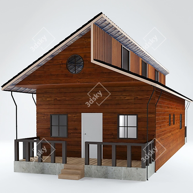 Rustic Wooden Home 3D model image 2