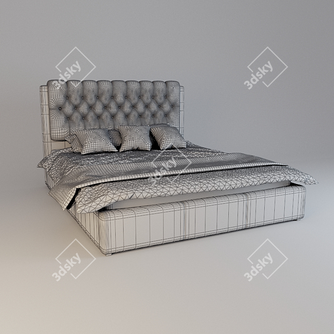 Laguna Bed: Belarusian Empire in Eco-Leather 3D model image 2