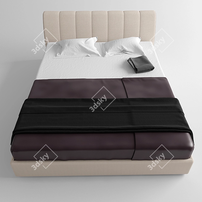 Vegas Barbara Bed: Sleek & Stylish Slumber 3D model image 1