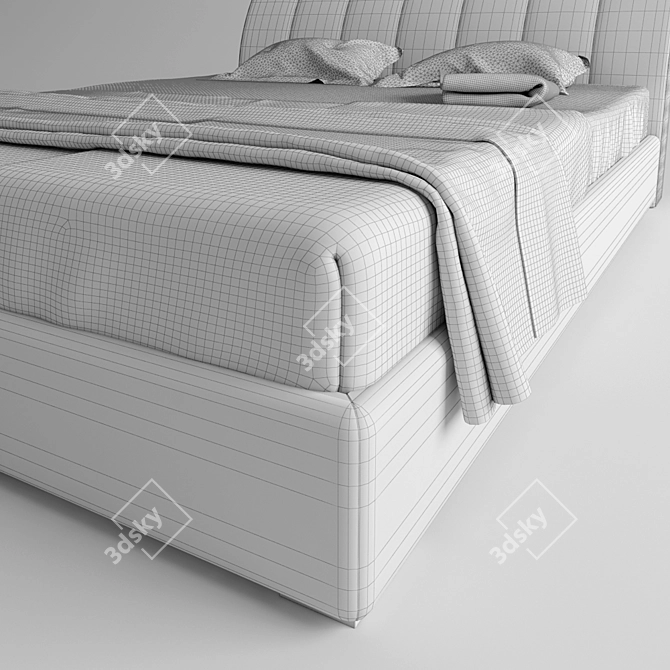 Vegas Barbara Bed: Sleek & Stylish Slumber 3D model image 3