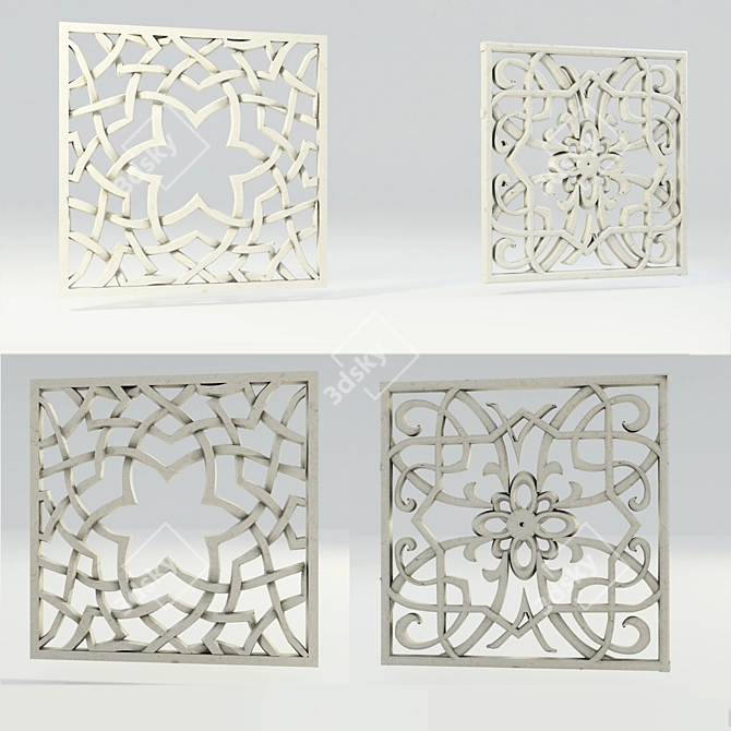 Eastern Style Stone Panels 3D model image 1