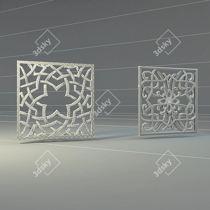 Eastern Style Stone Panels 3D model image 2