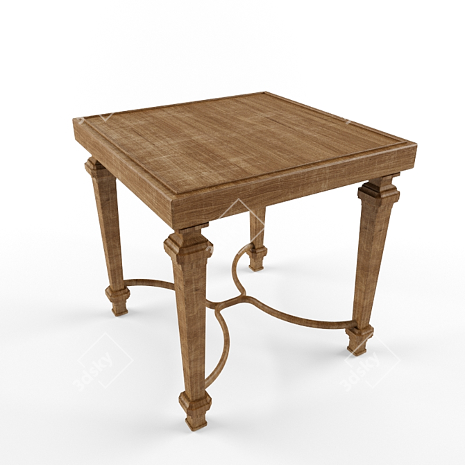 Vintage Wooden Table for Restaurants 3D model image 1