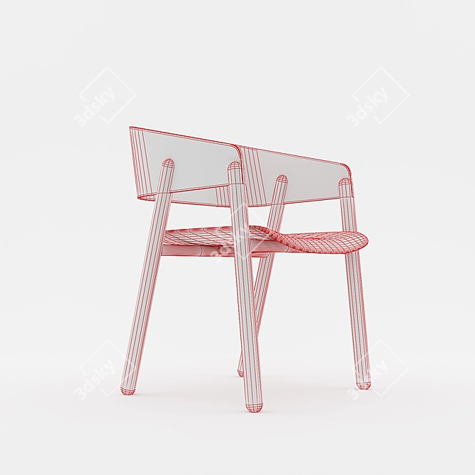 Elegant Mava Accent Chair 3D model image 3