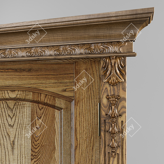 Rustic Ash Door: "Belinsky" Model. High-Quality Craftsmanship. 3D model image 2