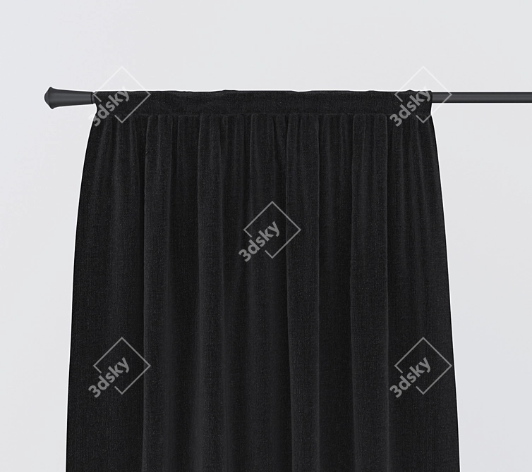 Elegant Window Curtain 3D model image 3