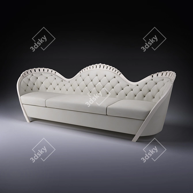 Elegant Rocaille Sofa: Belloni 3D model image 1