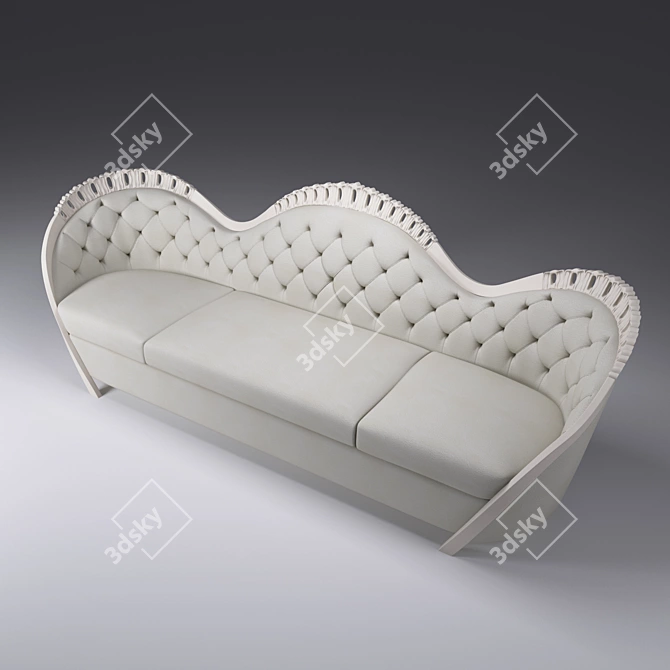Elegant Rocaille Sofa: Belloni 3D model image 2