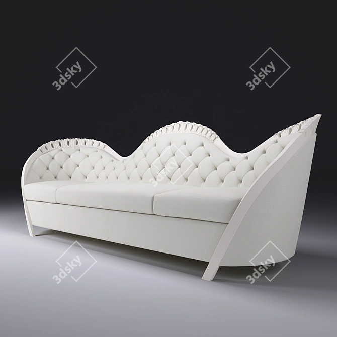 Elegant Rocaille Sofa: Belloni 3D model image 3