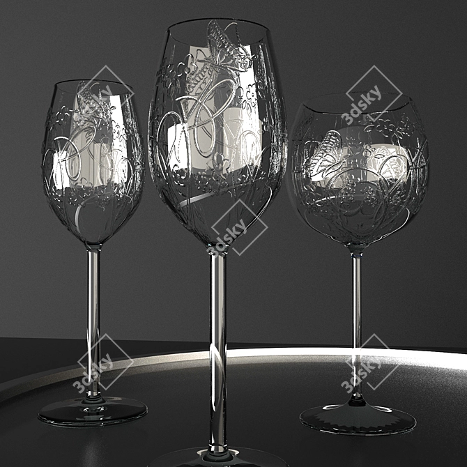 Patterned Glasses Tray: Stylish and Functional! 3D model image 2