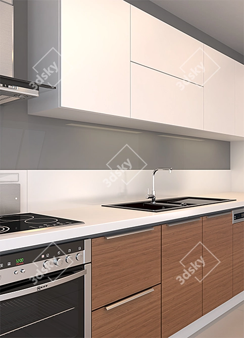 Modern Kitchen Design 3D model image 2