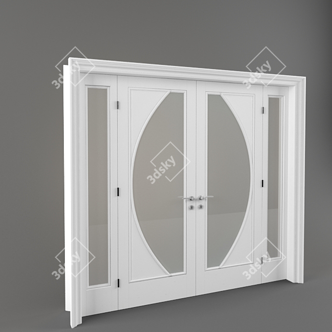 Elegant Leon Double Door Set 3D model image 2