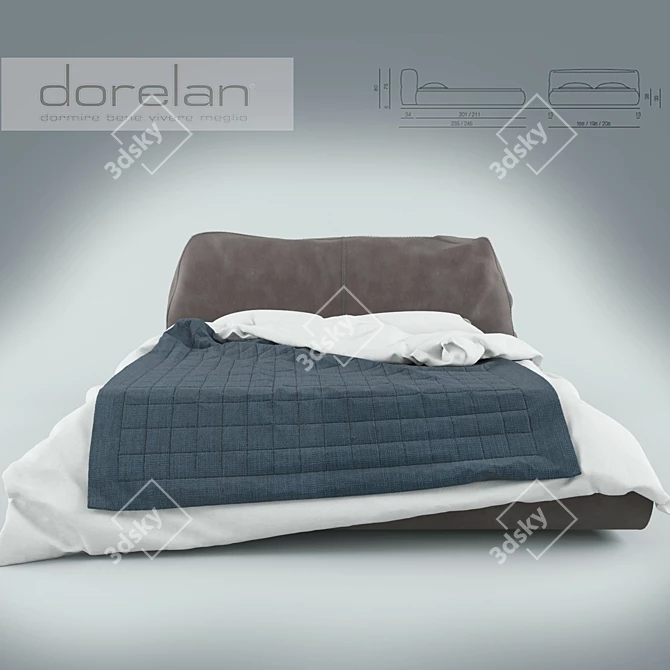 DORELAN SHARPEI: Luxurious Italian Bed 3D model image 1