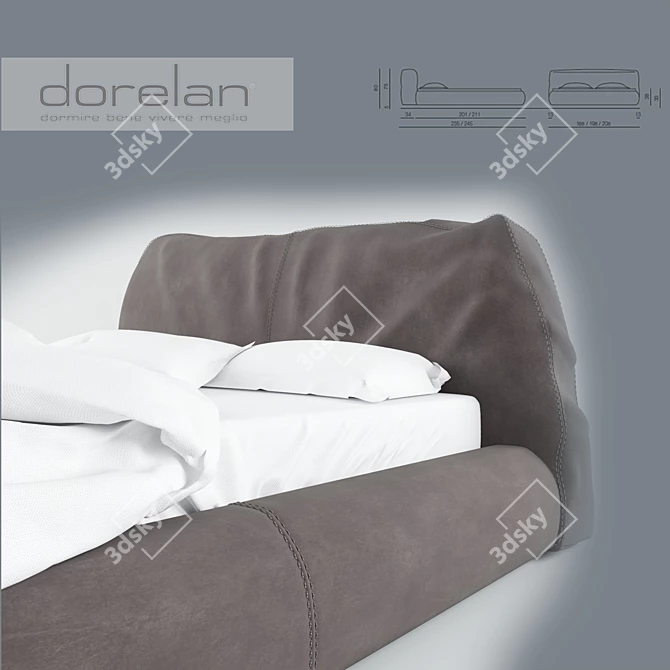 DORELAN SHARPEI: Luxurious Italian Bed 3D model image 3