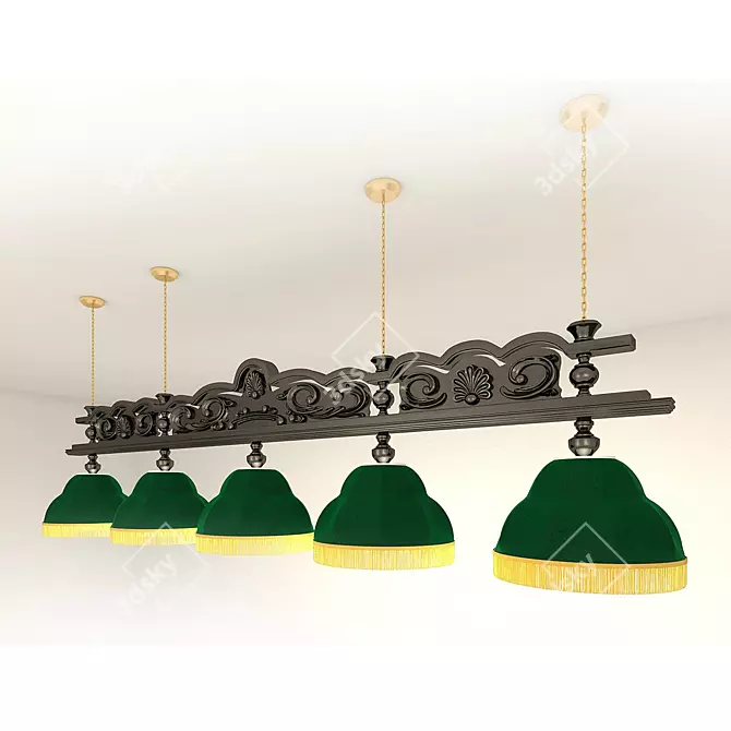 Renaissance Billiard Table Lamp 3D model image 1