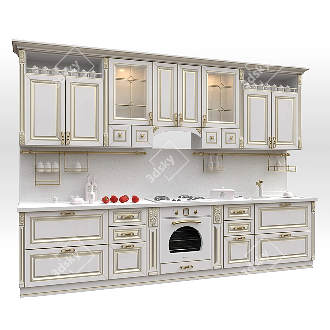 Elana Kitchen: Stylish MDF Design 3D model image 2